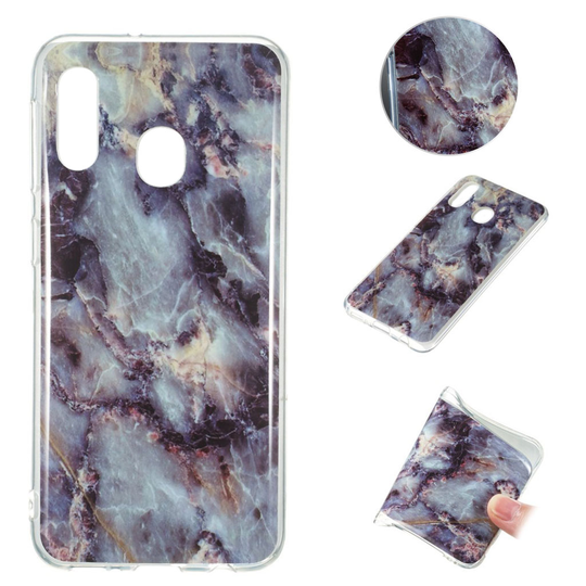 Marble Samsung Galaxy A20e kuoret - Sinivihreä / musta marmori