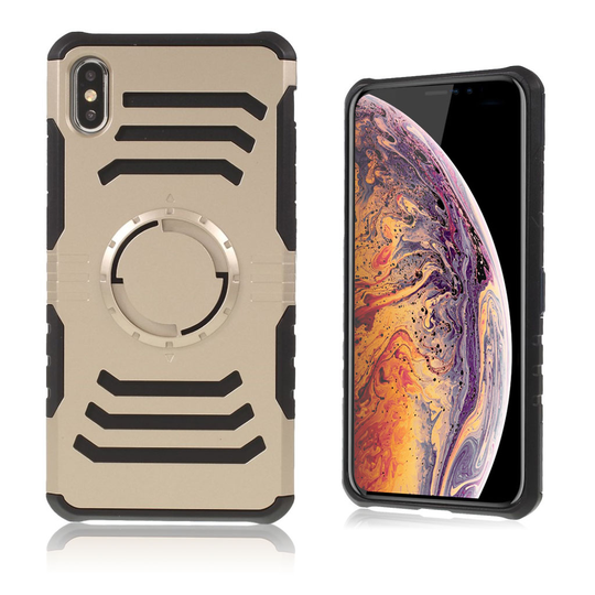 iPhone 9 Plus Magneetti Laatalla Varustettu Hybriidi Muovinen Takasuoja Kuori - Kulta
