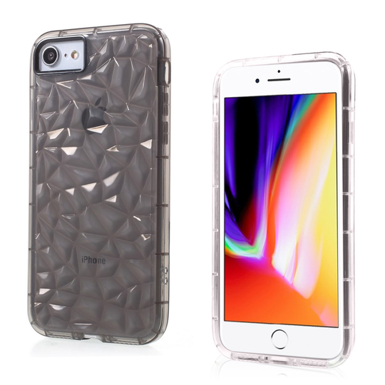 iPhone 7 / 8 Tiamantti Kuvioitu Muovinen Takasuoja Kuori - Harmaa