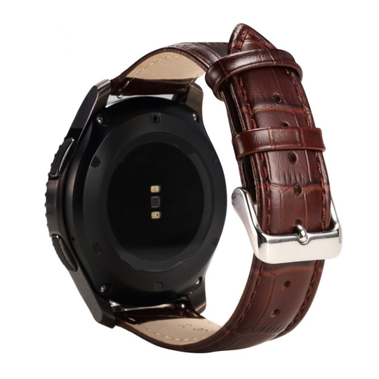 Samsung Gear S3 Krokotiili PU Nahka Vaihto Ranneke - Ruskea