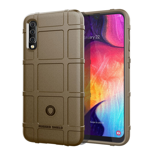 Samsung Galaxy A50 rugged square grid case - Brown