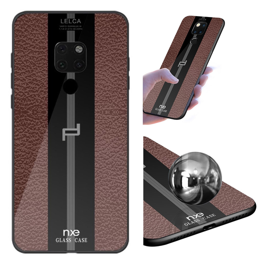 NXE LELCA sarjan Huawei Mate 20 Pro kuvioinen Lasi suojakotelo - Kahvi