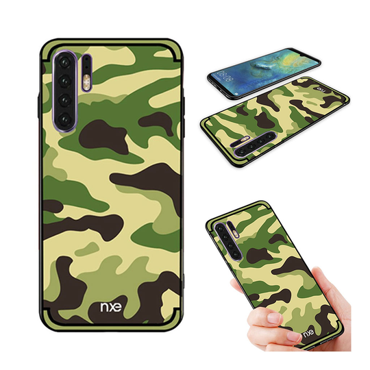 NXE Huawei P30 Pro camo-kuvioinen hybrid suojakotelo - Vaaleanvihreä