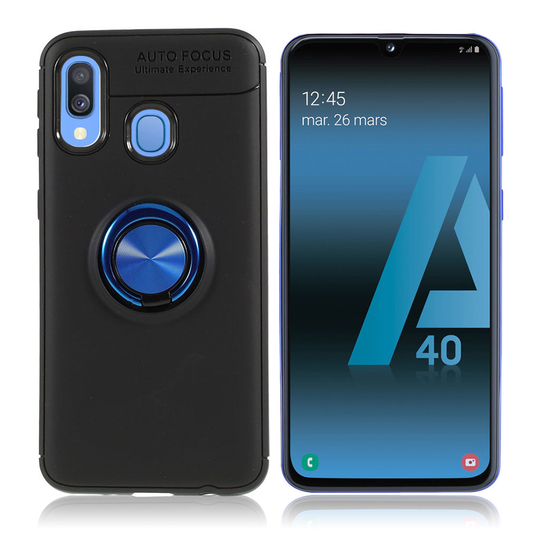 Samsung Galaxy A40 finger ring case - Black / Blue