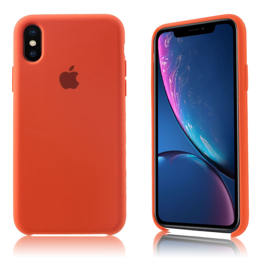 iPhone XS matta pintainen silkki silikooni muovinen suojakuori - Oranssi