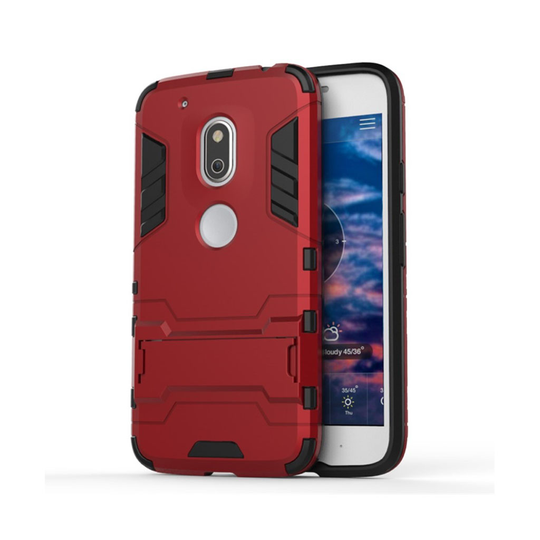 Hårderåde Motorola G4 Play Joustava Hybridi Muovikuori - Punainen