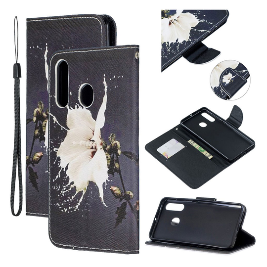 Wonderland Samsung Galaxy A60 kotelot - Valkoinen Kukka