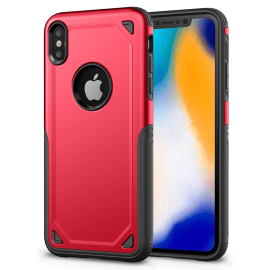 iPhone 9 Plus Hybriidi Muovinen Takasuoja Kuori Matta Karu Pintainen - Punainen