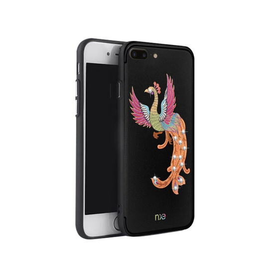 iPhone 7 Plus ja 8 Plus feenikskuvioinen suojakuori - Pinkit siivet