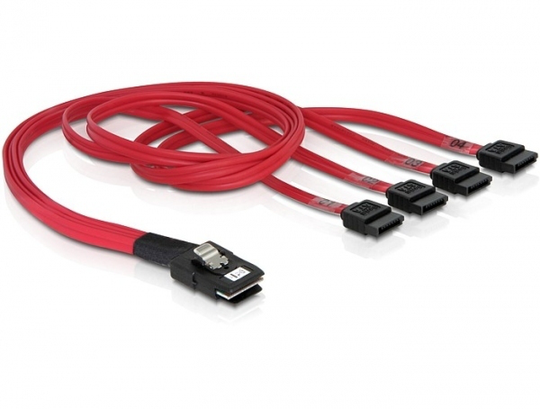 Multilane SAS-kaapeli SFF-8087 > 4xSATA 7-pin, 50 Cm