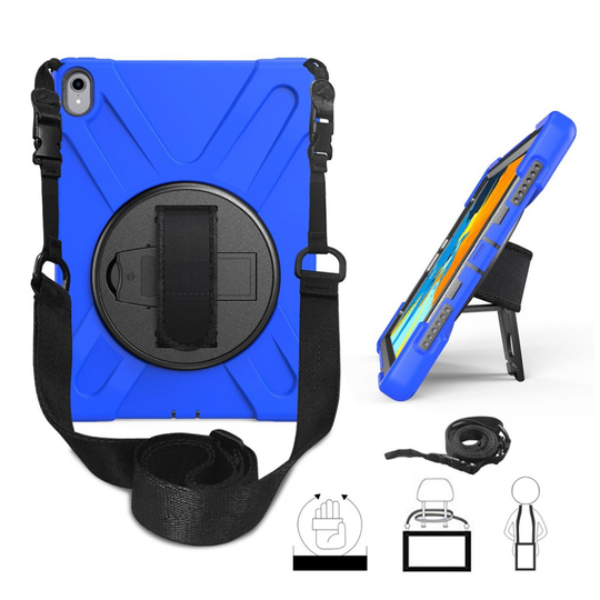iPad Pro 11 inch (2018) 360 astetta kääntyvä takatuki yhdistelmä suojakotelo - Sininen
