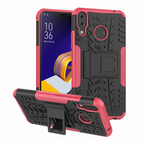 Asus ZenFone 5Z (ZS620KL) Anti-slip PC ja Silikooni Hybriidi Takasuoja Kuori - Ruusu