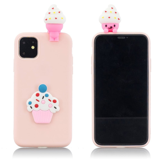 Cute 3D iPhone 11 kuoret - Vaalea pinkki / Jäätelö