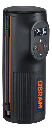 OSRAM TYREinflate 2000 On Ladattava Renkaan Täyttölaite,Jossa On Digitaalinen Taustavalaistu Nä