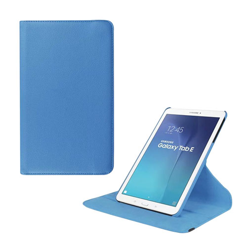 Jessen Samsung Galaxy Tab E 9.6 Nahkakotelo Kääntyvällä Standillä - Vaaleansininen
