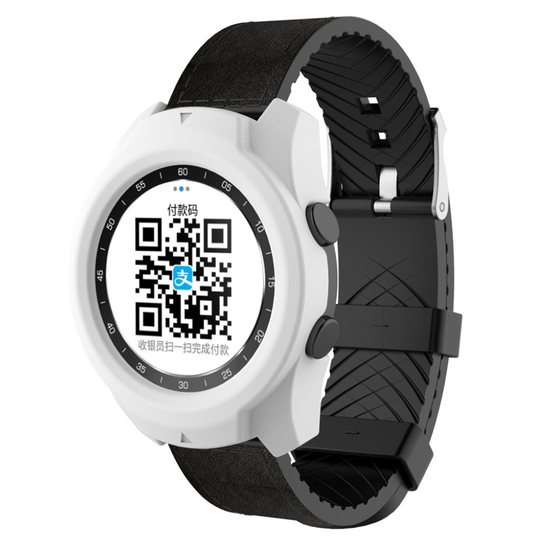 Ticwatch Pro pehmeä silikoni kehys Suojakotelo - Valkoinen