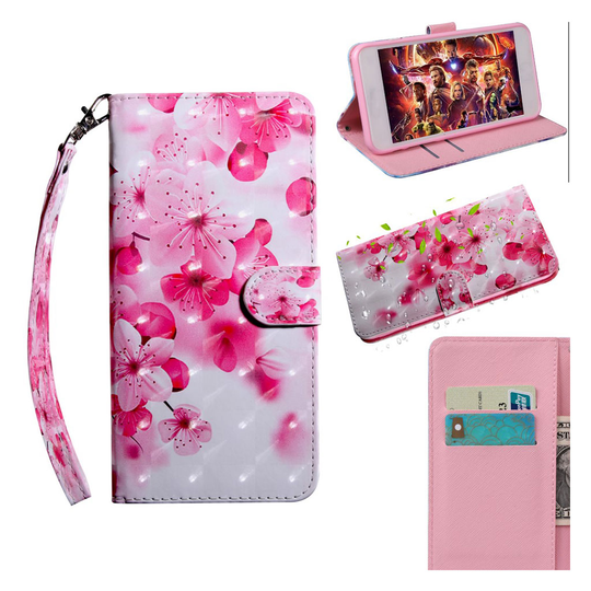 Sony Xperia 10 Plus pattern leather case - Peach Blossom