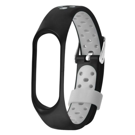 Xiaomi Mi Smart Band 4 dual color silicone watch band - Black / Grey