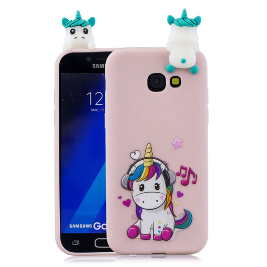 Cute 3D Samsung Galaxy A7 (2018) kuoret - Yksisarvinen Nauttii Musiikista