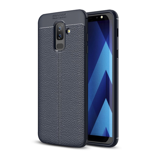 Samsung Galaxy A6 Plus Liitsihedelmän Jyvä Pehmeä TPU Takasuoja Kuori - Tumman Sininen
