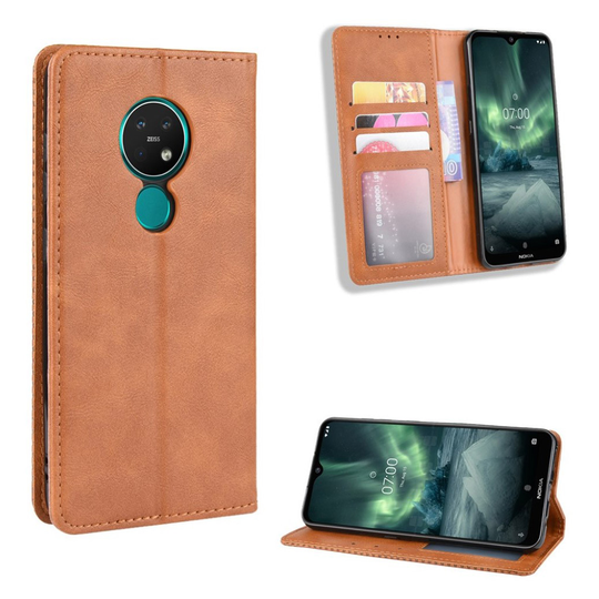 Bofink Vintage Nokia 6.2 / 7.2 leather kotelot - Ruskea