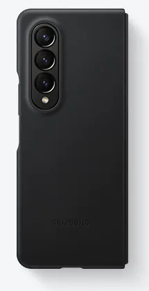 SAMSUNG Z FOLD4 LEATHER COVER BLACK