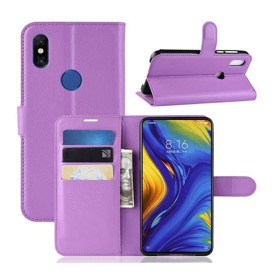 Xiaomi Mi Mix 3 litsi nahkainen suojakotelo - Violetti