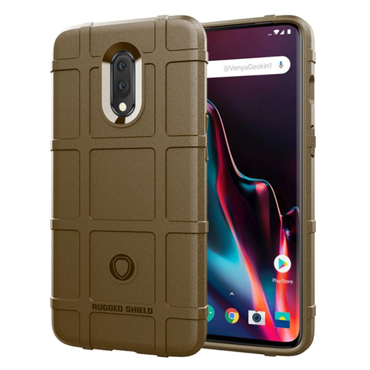 Rugged Shield OnePlus 7 kuoret - Ruskea