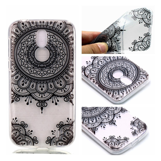 Nokia 1 uniikki suojakuori - Musta mandala