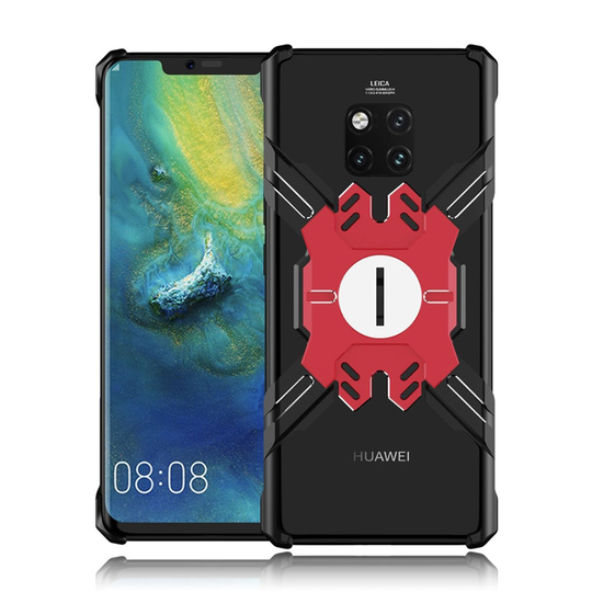 Huawei Mate 20 Pro sarjakuva sankari inspiroitu hybriidi takasuoja kuori - Punainen/ Musta