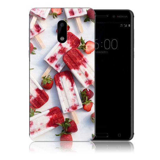 Nokia 6 uniikki suojakuori - Mansikka mehujäätelö