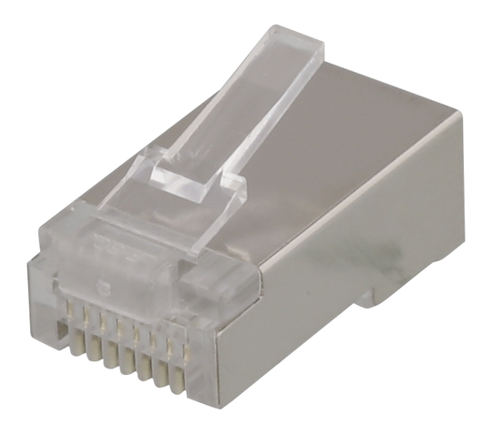 RJ45 Liitin Laitekaapelille, Cat5e, Suojattu, 20kpl