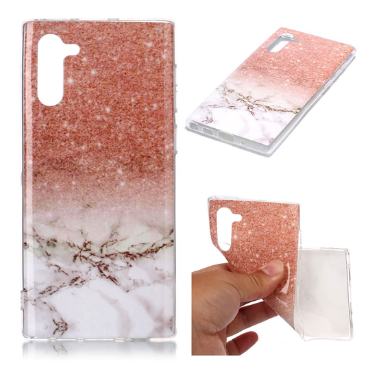 Marble Samsung Galaxy Note 10 kuoret - Luumu / valkoinen marmori