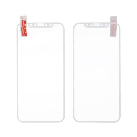 iPhone X temperoitu suojalasisuoja koko näytölle - Valkoinen