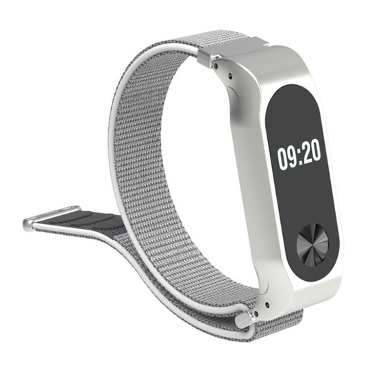 Xiaomi Mi Band 2 Nailoni Tarranauha Kellon Vaihto Ranneke - Hopea