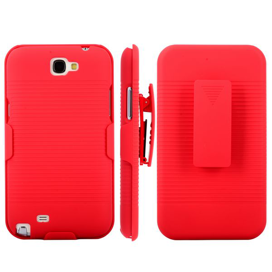 BeltClip KickStand (Punainen) Samsung Galaxy Note 2 Suojakuori