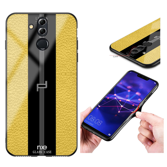 NXE LELCA sarjan Huawei Mate 20 Lite kuvioinen Lasi suojakotelo - Keltainen