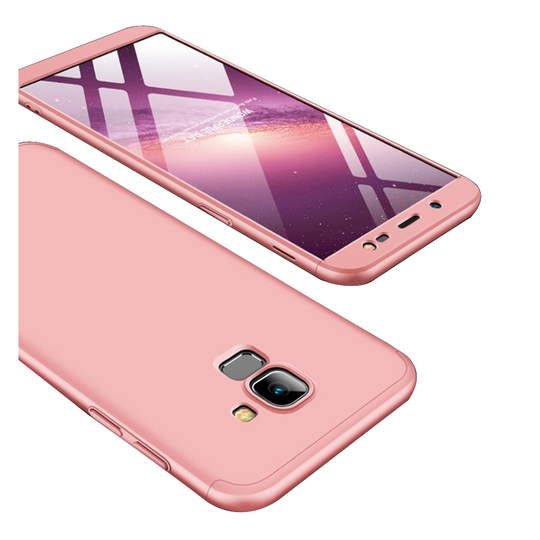 Samsung Galaxy J6 (2018) GKK Irrotettava 3-Palainen Kova Muovinen Takasuoja Kuori - Ruusu Kulta