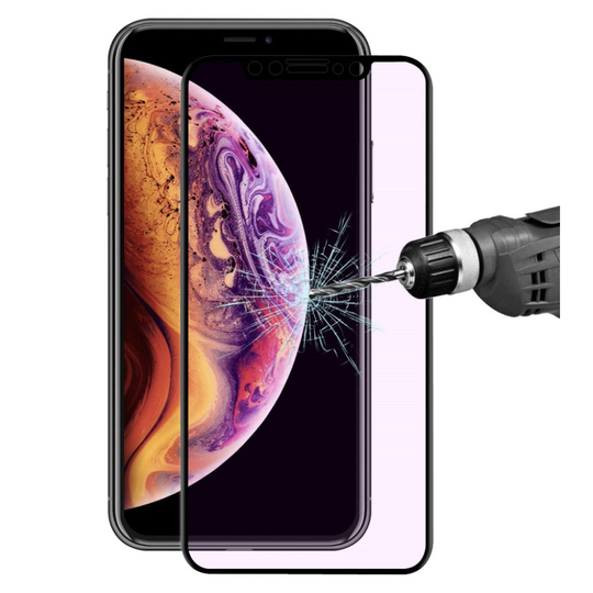 iPhone Xs Max HAT PRINCE hiilikuitu ja karkaistu lasi näyttö suojakalvo - Transparentti