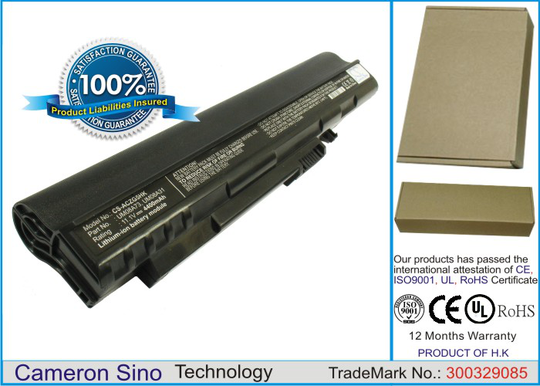 Acer Aspire One Aspire One A110 Aspire One A150 Aspire One AOD250 Aspire One 531H Aspire One 571 akku 4400 mAh - Musta