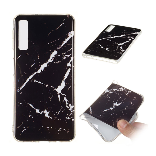 Samsung Galaxy A7 (2018) IMD marmori kuviollinen pehmeä silikooni muovinen takasuoja kuori - Tyyli D