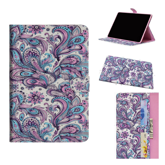 Samsung Galaxy Tab A 10.1 (2019) light spot décor leather case - Colorized Flowers