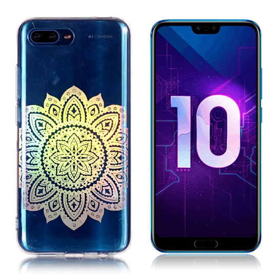 Huawei Honor 10 Laaseri IMD Kuviollinen Pehmeä Muovinen Takasuoja Kuori - Mandala Kukka