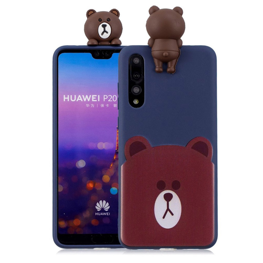 Huawei P20 Pro 3D Söpö Nukke Kuvio TPU Puhelin Kuori - Nalle