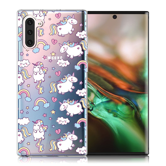 Deco Samsung Galaxy Note 10 kuoret - Yksisarvinen ja sateenkaari