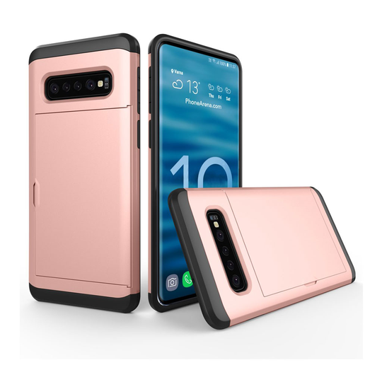 Samsung Galaxy S10 korttipaikallinen hybrid Suojakotelo - Punakulta