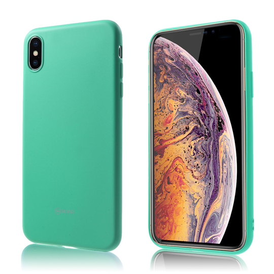 iPhone Xs Max ROAR KOREA matta pintainen joustava muovinen takasuoja kuori - Cyaani