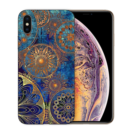 iPhone XS silikooni muovinen joustava ja pehmeä kuviollinen takasuoja kuori - Mandala Kukat