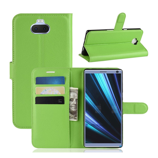 Sony Xperia 10 Plus litchi leather case - Green