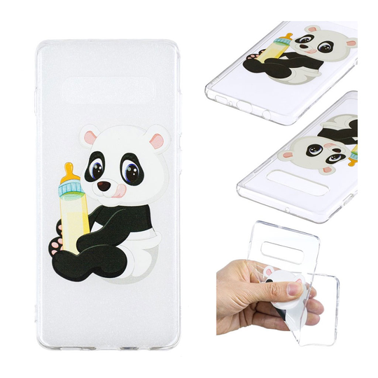 Samsung Galaxy S10 Plus printtikuosi suojakotelo - Panda Pitää Pulloa